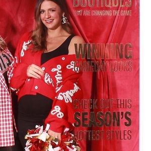 Queen of Sparkles M red GO FIGHT WIN cardigan